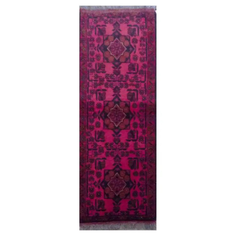 One Of The Kind Afghani Hand-Knotted Rug 5'2" x 1'10"